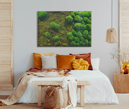 Moosbild "Mix Moos" 70x110 cm, schwarzer Rahmen - Ambiente 2