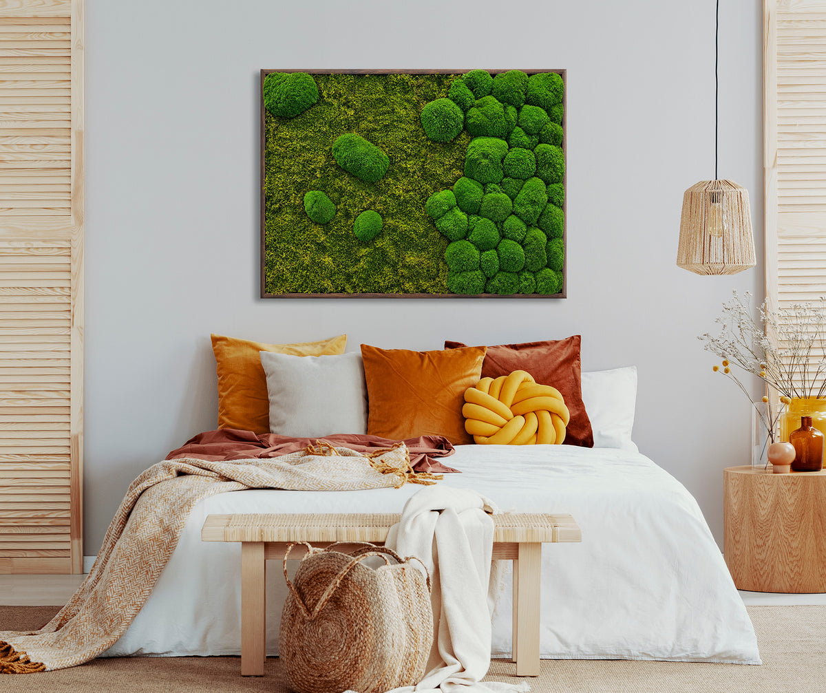 Moosbild "Mix Moos" 70x110 cm, schwarzer Rahmen (lieferbar ab November)