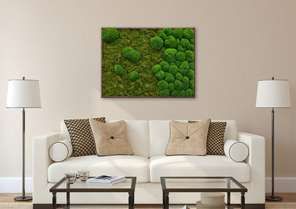 Moosbild "Mix Moos" 70x110 cm, schwarzer Rahmen (lieferbar ab November)