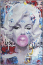 Ölgemälde handarbeit gerahmt POP ART PORTRAIT 60x90 cm – Wandbild modern bunt