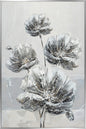 Ölgemälde handarbeit gerahmt BLUMEN 78x118 cm – Wandbild Deko modern