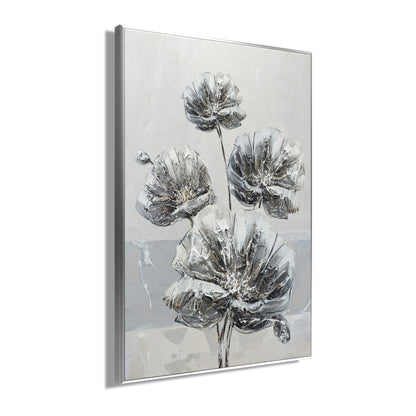 Ölgemälde handarbeit gerahmt BLUMEN 78x118 cm – Wandbild Deko modern - Seitenansicht
