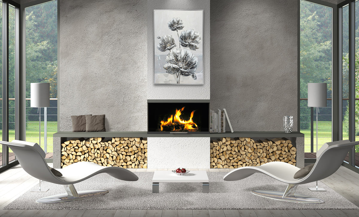 Ölgemälde handarbeit gerahmt BLUMEN 78x118 cm – Wandbild Deko modern - Ambiente 1