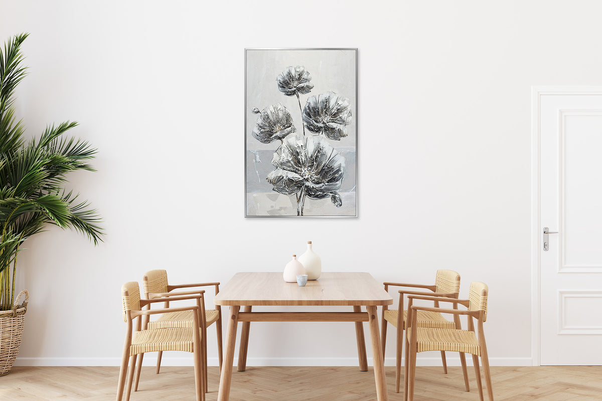 Ölgemälde handarbeit gerahmt BLUMEN 78x118 cm – Wandbild Deko modern - Ambiente 3