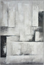Ölgemälde handarbeit gerahmt ABSTRAKT 78x118 cm – Wandbild Deko grau