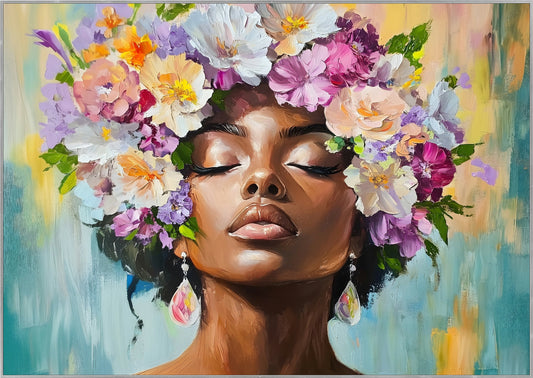 Ölgemälde handarbeit gerahmt FRAU 78x118 cm – Wandbild Deko elegant