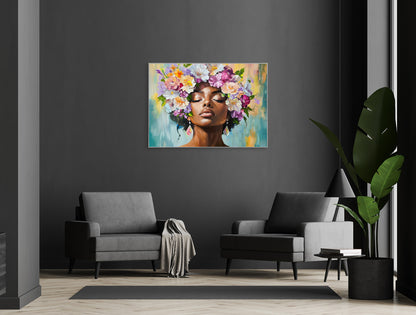 Ölgemälde handarbeit gerahmt FRAU 78x118 cm – Wandbild Deko elegant - Ambiente 1