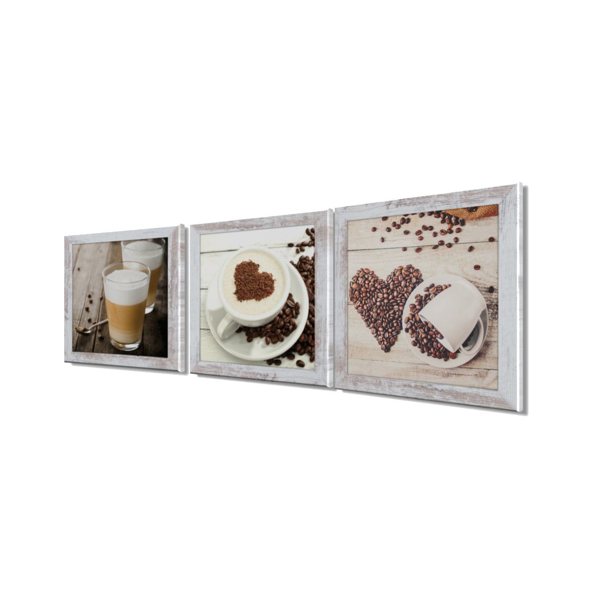 3er-Set gerahmte Bilder KAFFEE 3x23x23 cm – Deko für Küche & Bar - Seitenansicht