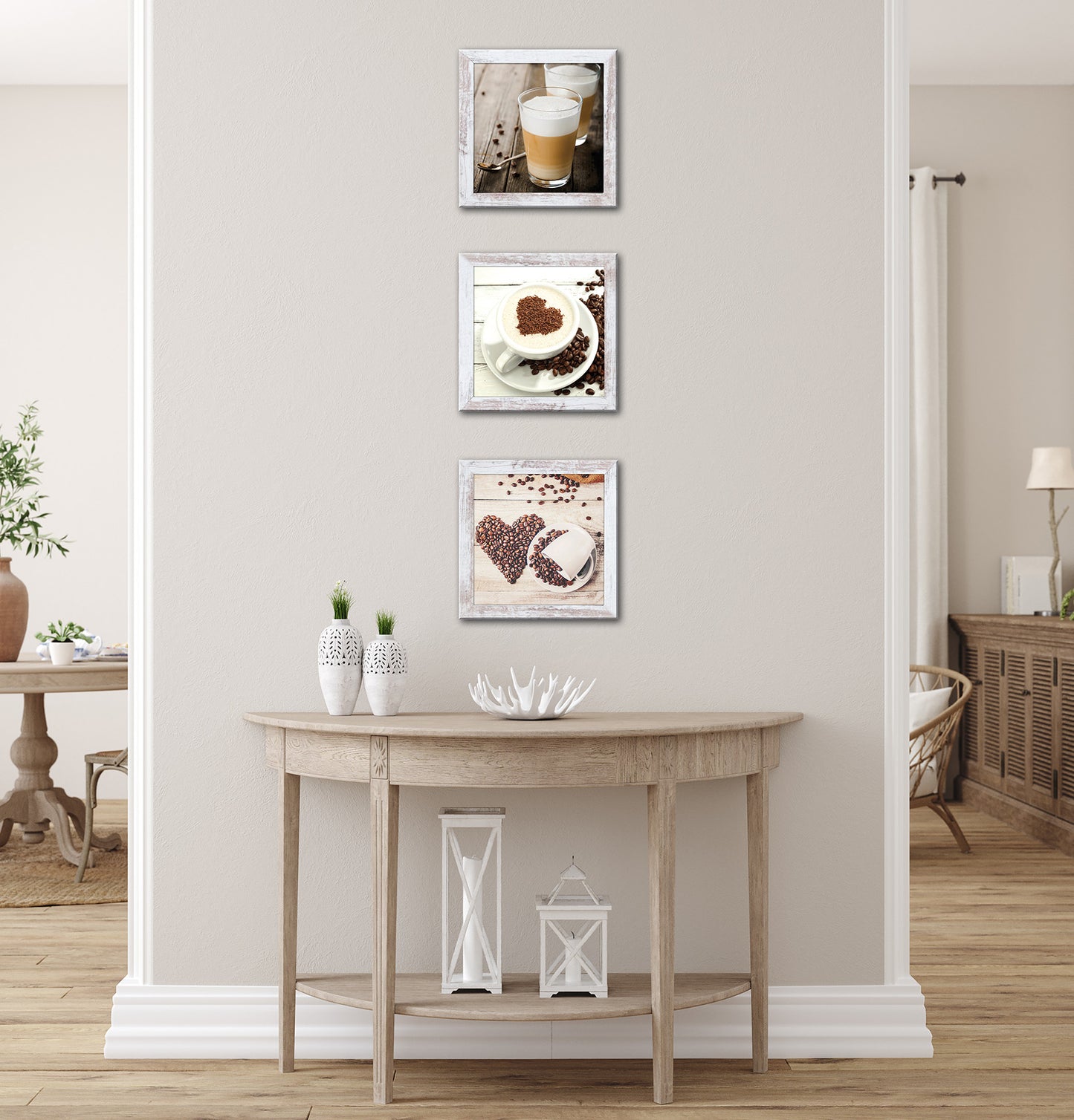 3er-Set gerahmte Bilder KAFFEE 3x23x23 cm – Deko für Küche & Bar - Ambiente 2