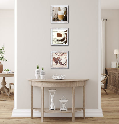 3er-Set gerahmte Bilder KAFFEE 3x23x23 cm – Deko für Küche & Bar - Ambiente 2