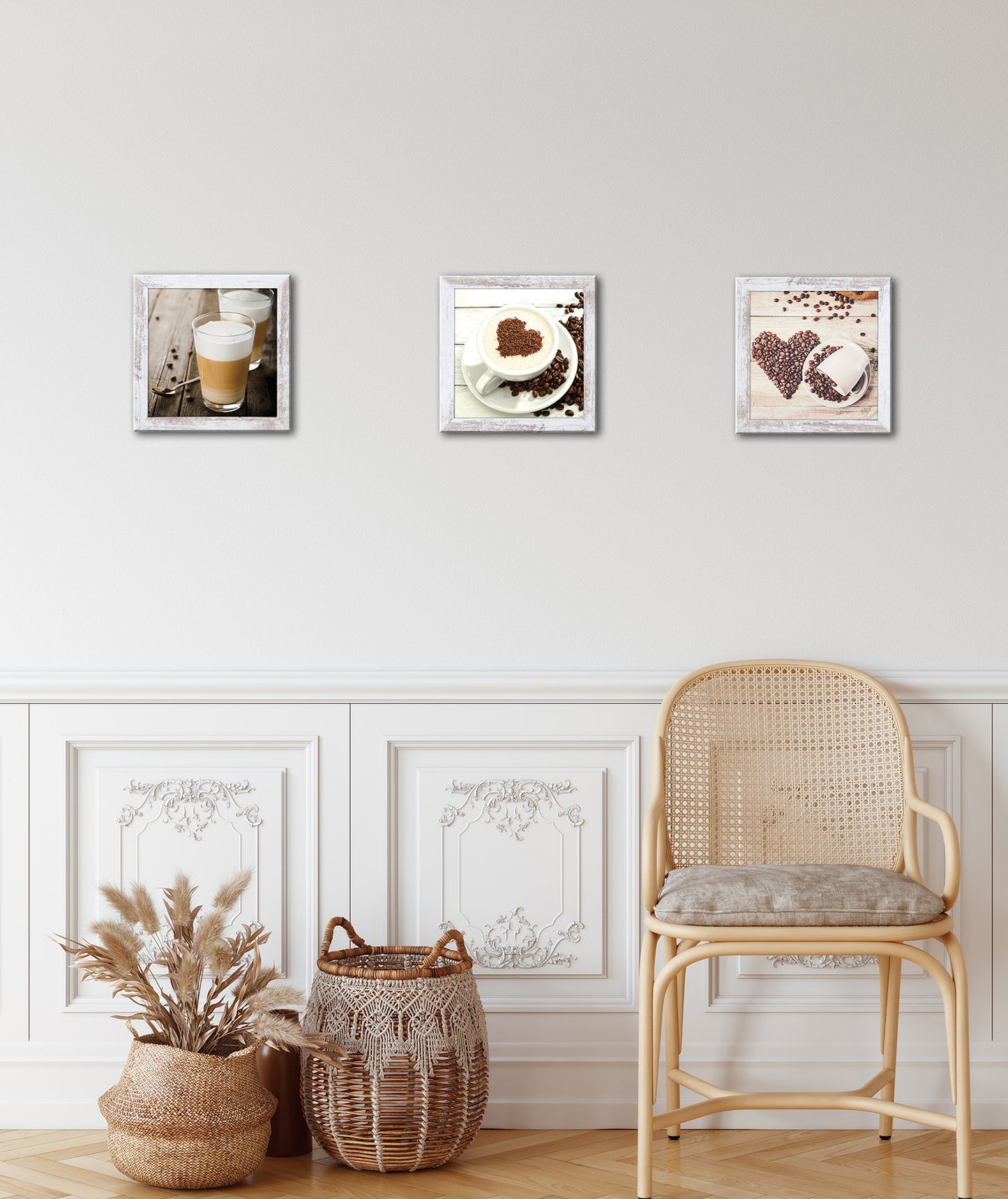 3er-Set gerahmte Bilder KAFFEE 3x23x23 cm – Deko für Küche & Bar - Ambiente 3