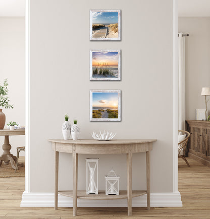 3er-Set gerahmte Bilder STRÄNDE 3x23x23 cm – Maritime Wanddeko - Ambiente 2