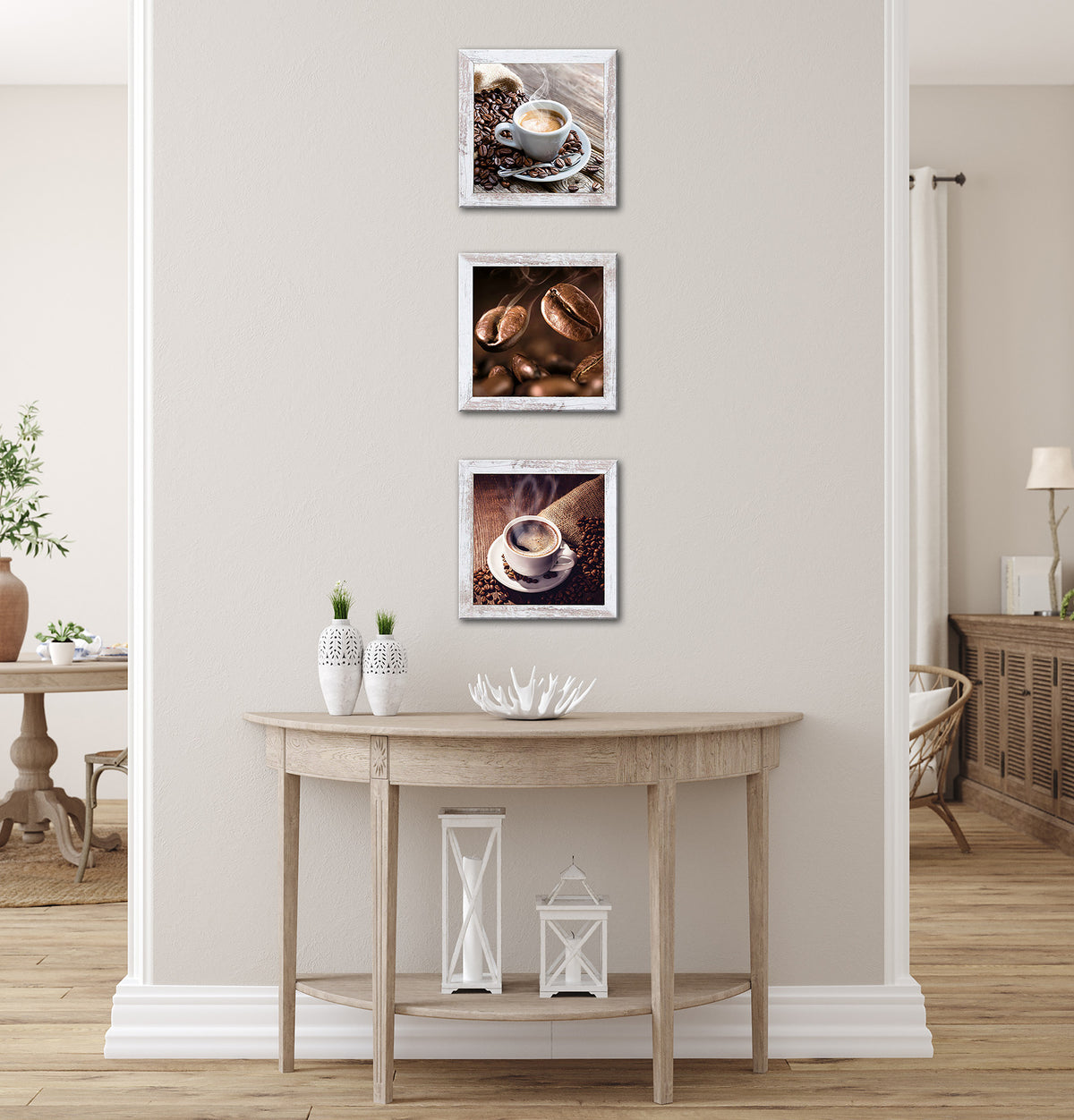3er-Set gerahmte Bilder KAFFEE BOHNEN 3x23x23 cm – Deko modern - Ambiente 2