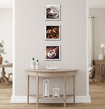 3er-Set gerahmte Bilder KAFFEE BOHNEN 3x23x23 cm – Deko modern - Ambiente 2