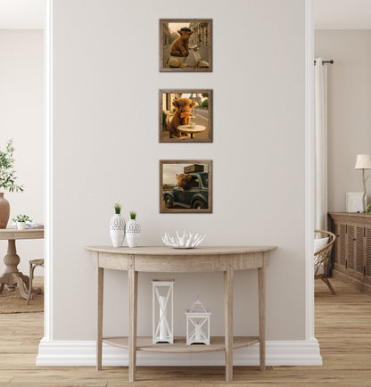 3er-Set gerahmte Bilder HOCHLANDRIND PARIS 3x23x23 cm – Deko Essbereich - Ambiente 2