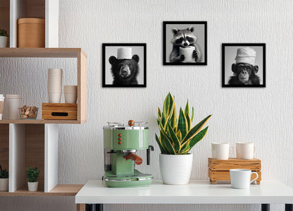 3er-Set gerahmte Bilder WC Tiere 3x23x23 cm – Tiermotiv modern - Ambiente 1
