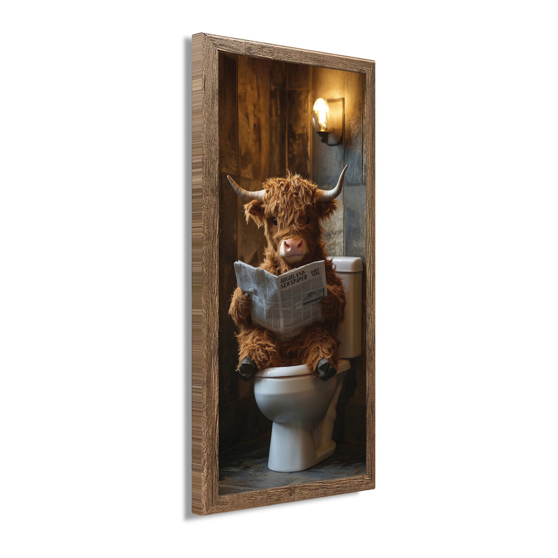 Wandbild gerahmt HIGHLAND NEWS 23x49 cm – Wanddeko - Seitenansicht