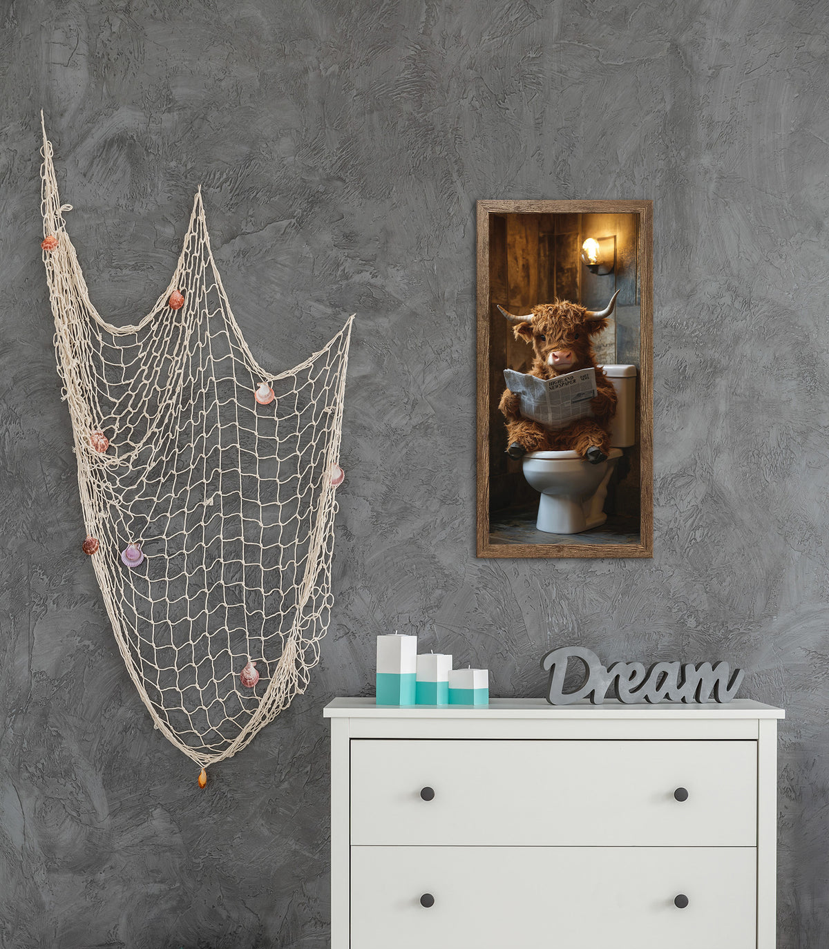 Wandbild gerahmt HIGHLAND NEWS 23x49 cm – Wanddeko - Ambiente 2