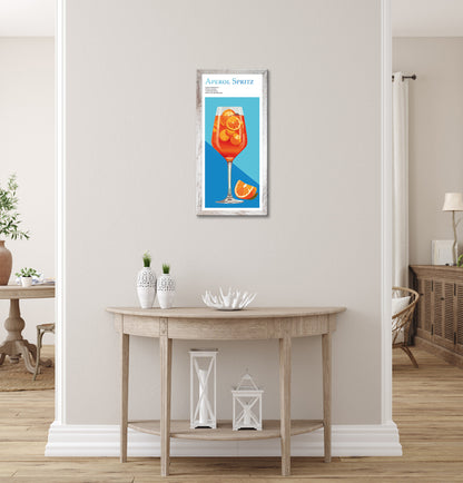 Wandbild gerahmt APEROL SPRITZ MIT SPRUCH 23x49 cm – Wanddeko - Ambiente 1