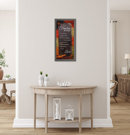 Wandbild gerahmt GEWÜRZE MIT FAMILIENREZEPT 23x49 cm – Wanddeko - Ambiente 1