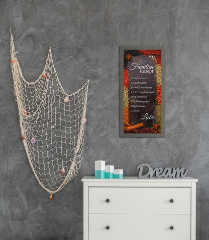 Wandbild gerahmt GEWÜRZE MIT FAMILIENREZEPT 23x49 cm – Wanddeko - Ambiente 2
