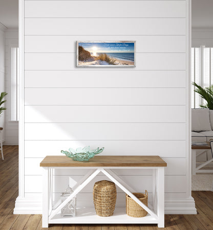 Wandbild gerahmt STRAND MIT SPRUCH ZEIT 23x49 cm – Natur Wanddeko modern - Ambiente 3