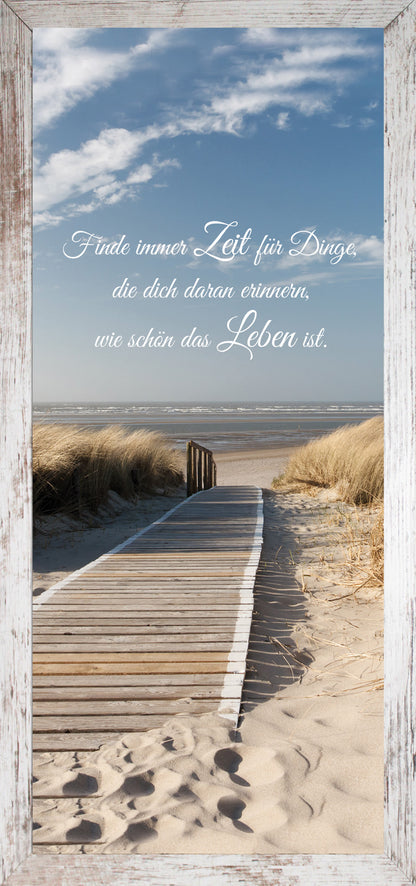 Wandbild gerahmt STRAND 23x49 cm – Natur Wanddeko modern