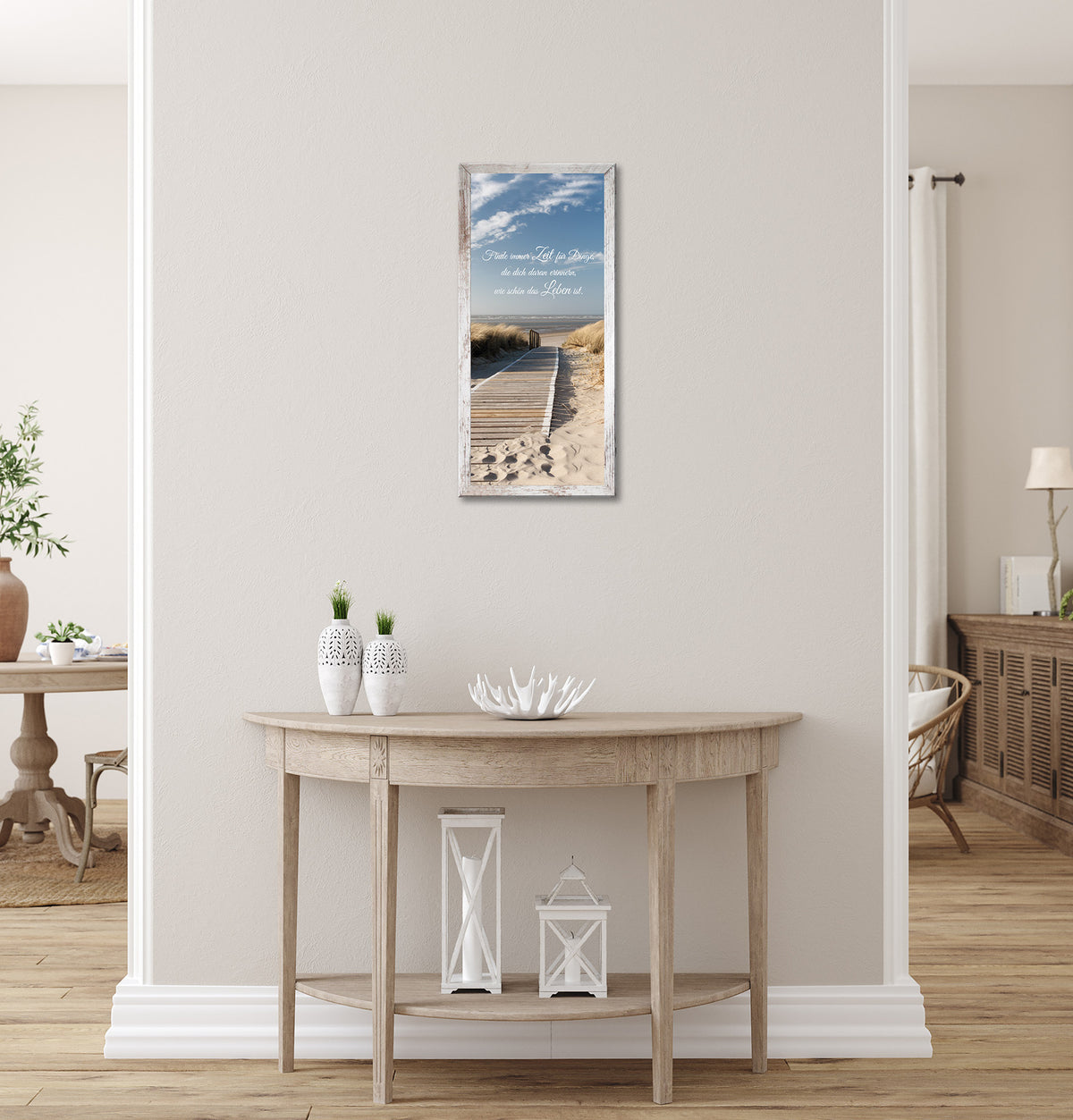 Wandbild gerahmt STRAND 23x49 cm – Natur Wanddeko modern - Ambiente 1
