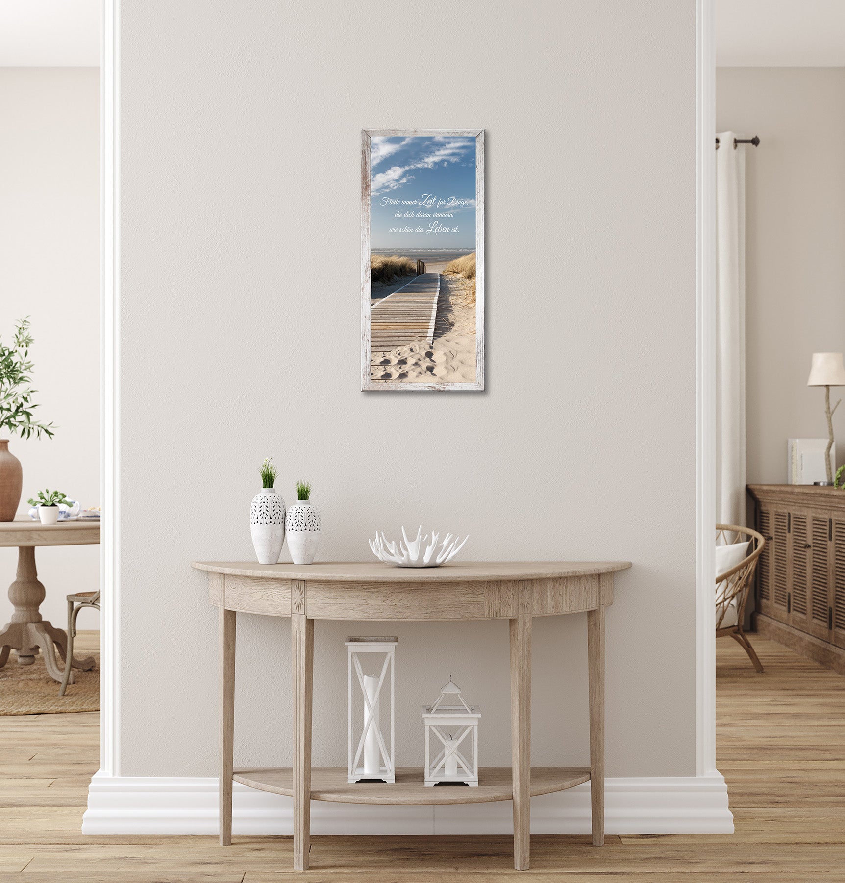 Wandbild gerahmt STRAND 23x49 cm – Natur Wanddeko modern - Ambiente 1