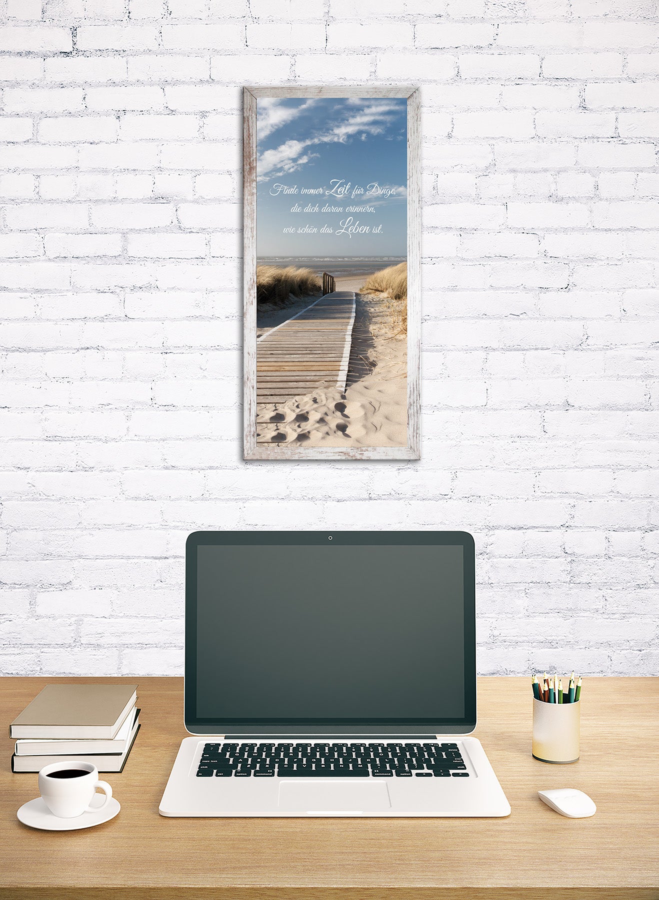 Wandbild gerahmt STRAND 23x49 cm – Natur Wanddeko modern - Ambiente 3