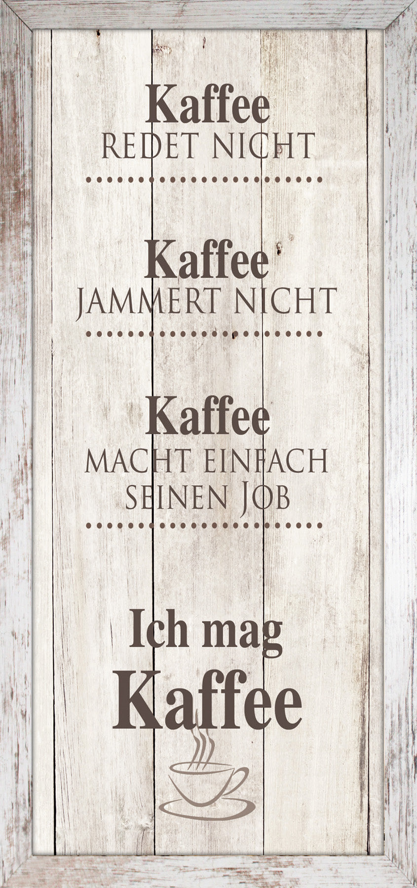 Wandbild gerahmt KAFFEE 23x49 cm – Wanddeko modern