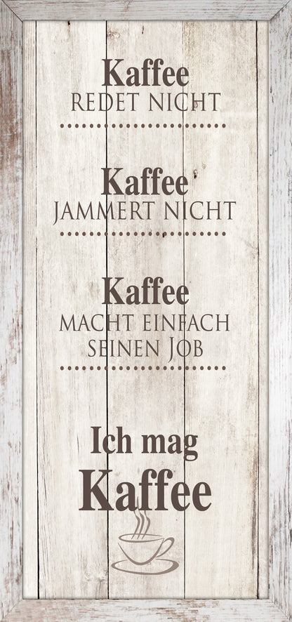 Wandbild gerahmt KAFFEE 23x49 cm – Wanddeko modern