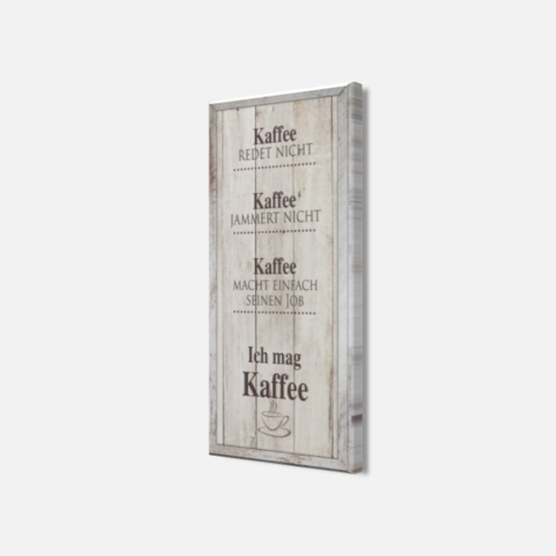 Wandbild gerahmt KAFFEE 23x49 cm – Wanddeko modern - Seitenansicht