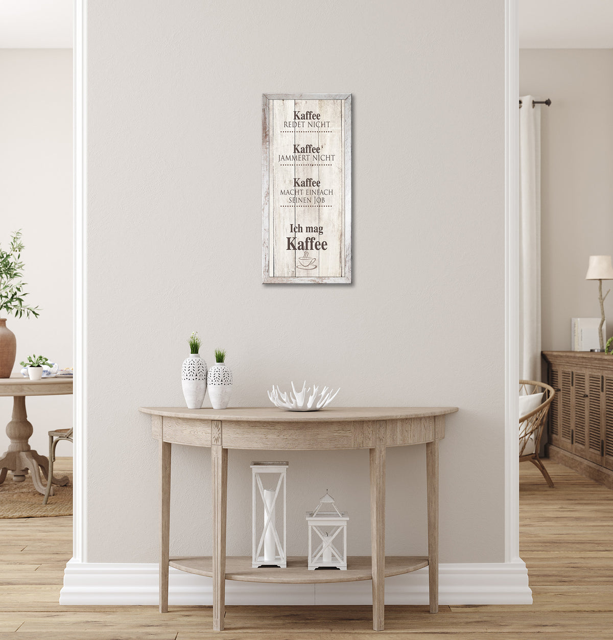 Wandbild gerahmt KAFFEE 23x49 cm – Wanddeko modern - Ambiente 1
