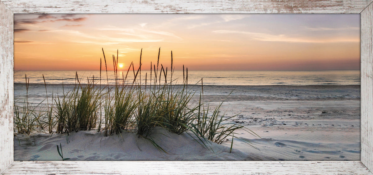 Wandbild gerahmt STRAND 23x49 cm – Natur Wanddeko modern