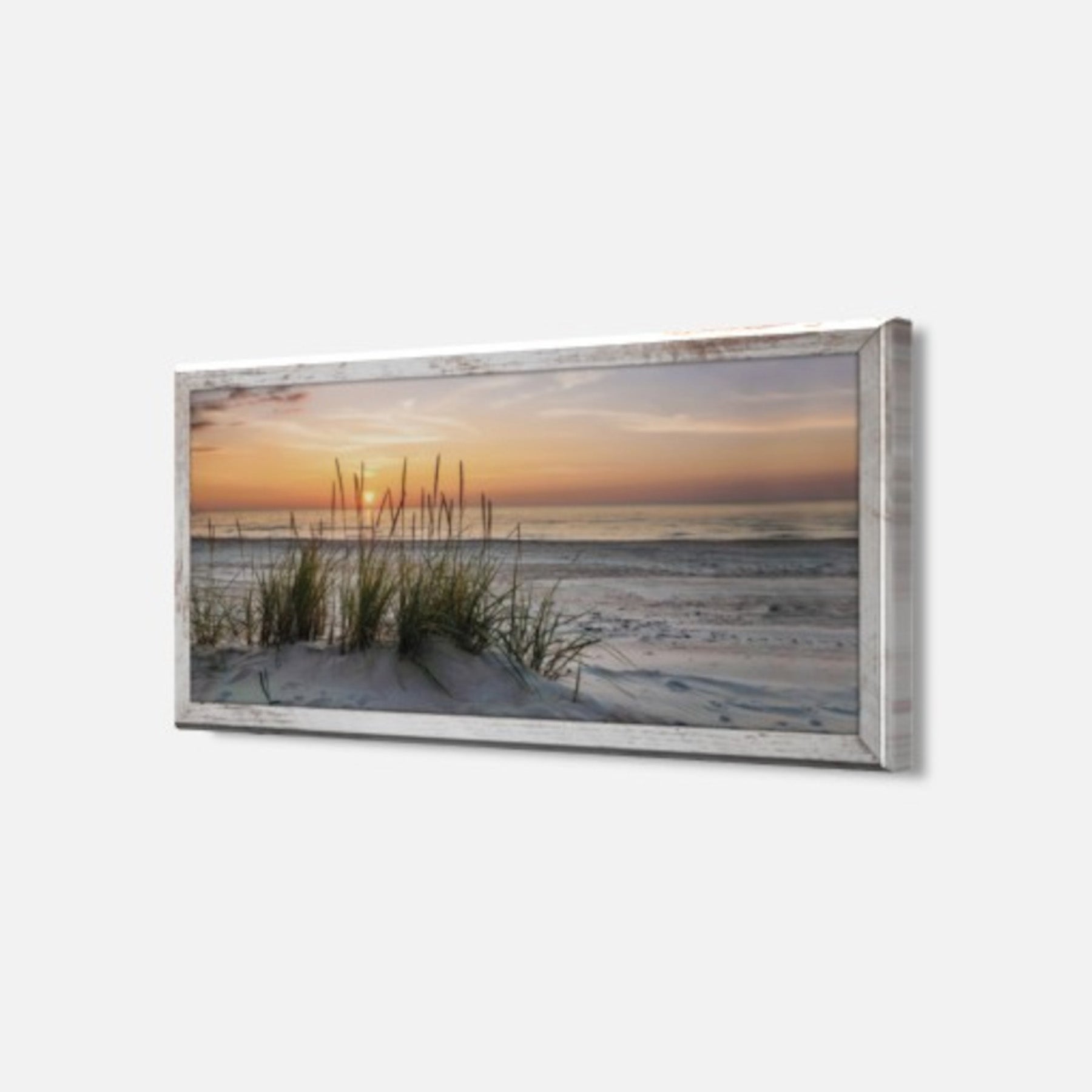 Wandbild gerahmt STRAND 23x49 cm – Natur Wanddeko modern - Seitenansicht