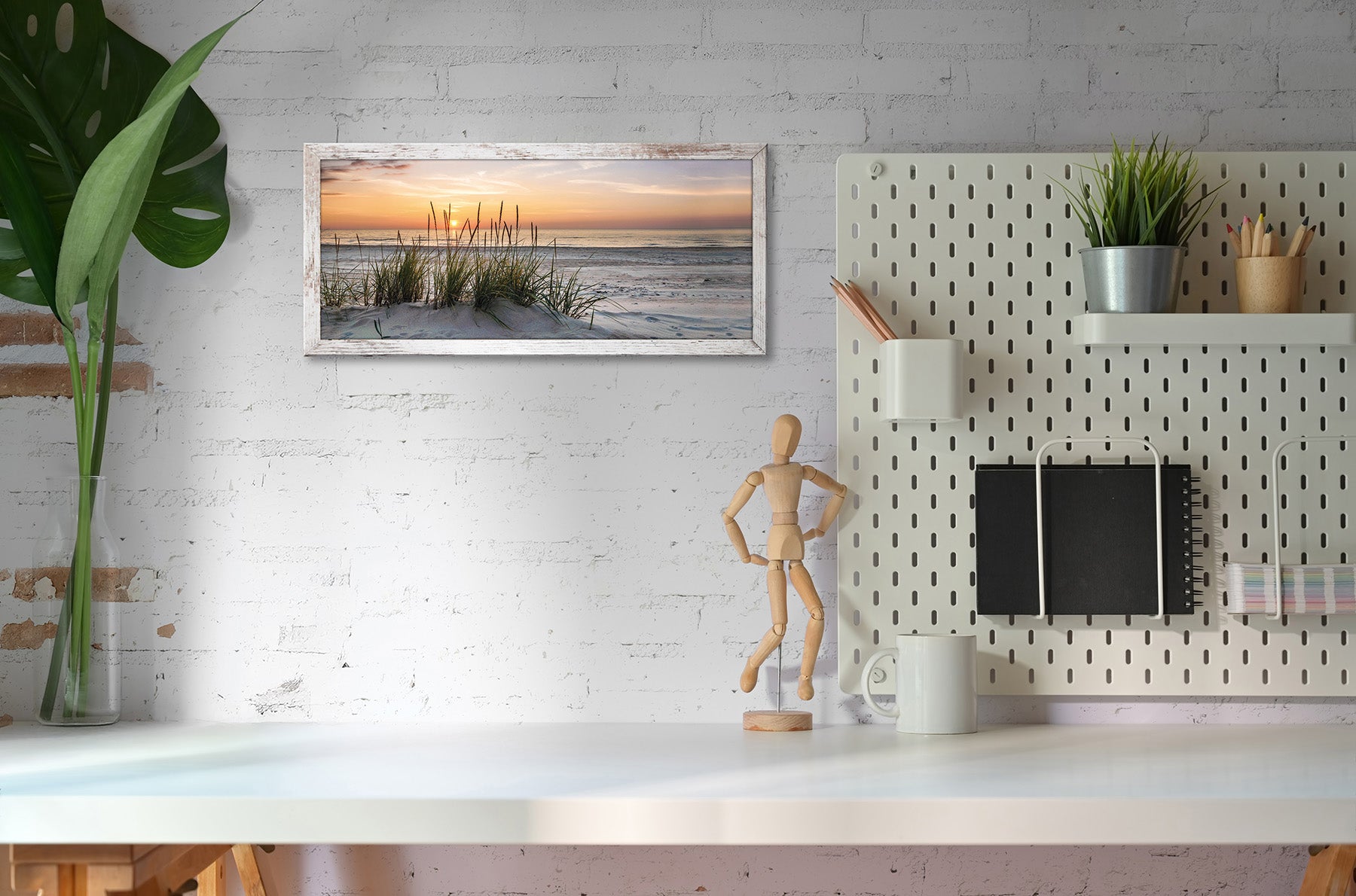 Wandbild gerahmt STRAND 23x49 cm – Natur Wanddeko modern - Ambiente 2