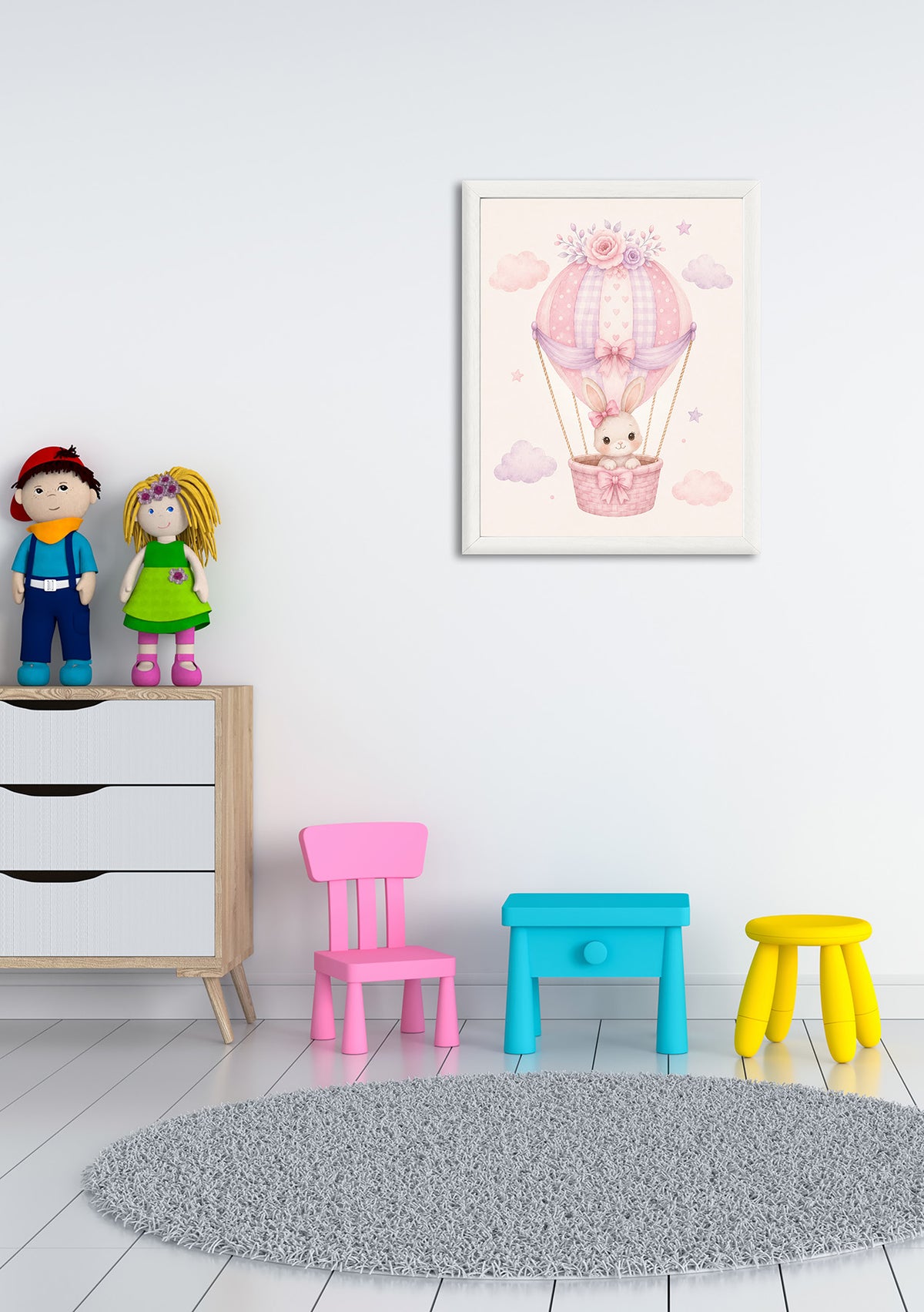 Wandbild gerahmt HÄSCHEN 30x40 cm - Kindermotiv - Ambiente 2