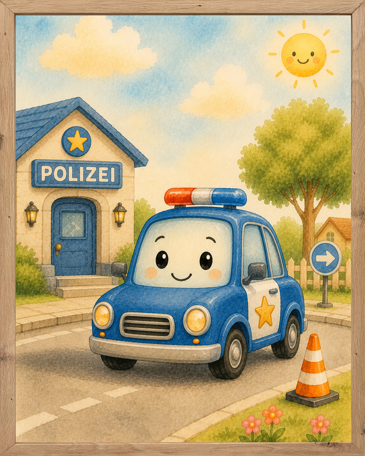 Wandbild gerahmt POLIZEI 30x40 cm - Kindermotiv