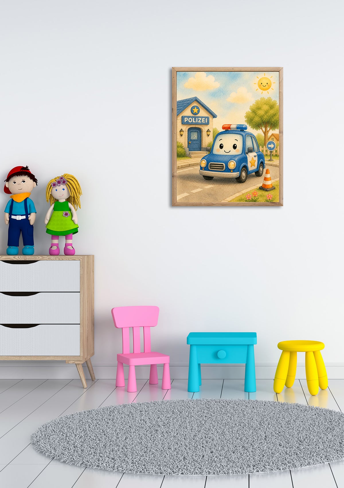 Wandbild gerahmt POLIZEI 30x40 cm - Kindermotiv - Ambiente 2