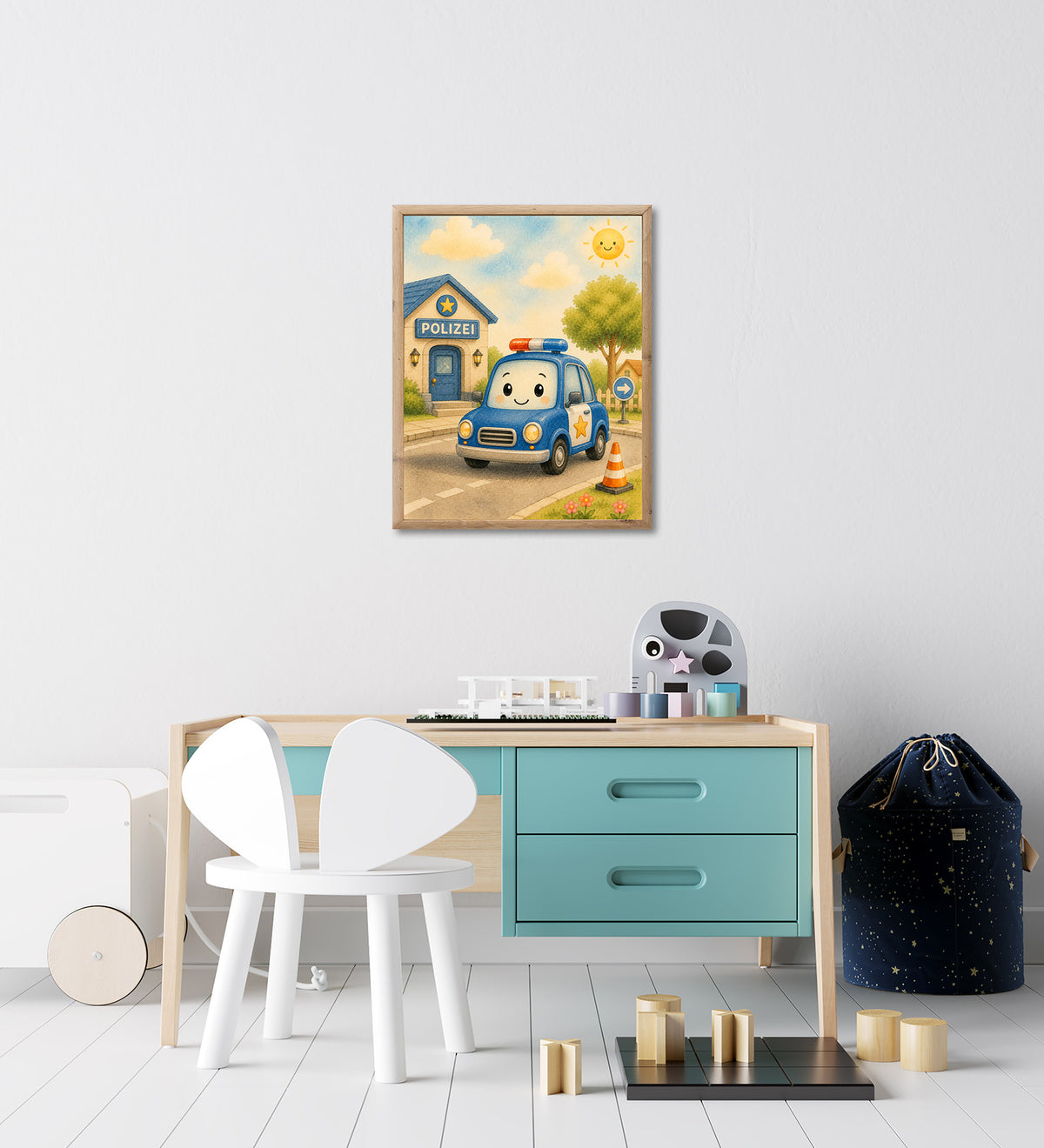 Wandbild gerahmt POLIZEI 30x40 cm - Kindermotiv - Ambiente 3