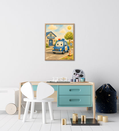Wandbild gerahmt POLIZEI 30x40 cm - Kindermotiv - Ambiente 3