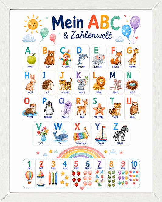 Wandbild gerahmt MEIN ABC 30x40 cm - Kindermotiv