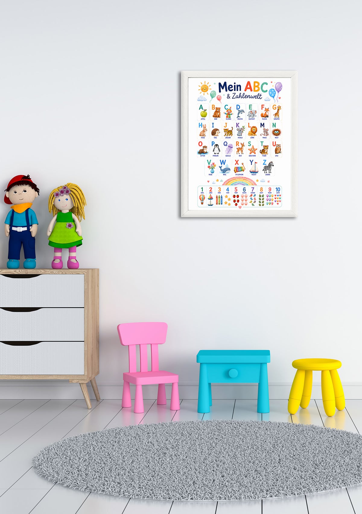 Wandbild gerahmt MEIN ABC 30x40 cm - Kindermotiv - Ambiente 2