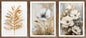 3er-Set gerahmte Bilder BLUMEN GOLD 3x30x40 cm – Elegante Wanddeko