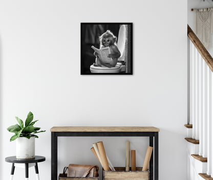 Wandbild gerahmt AFFE BEIM GESCHÄFT 35x35 cm – Tierbild Natur Wanddeko - Ambiente 3