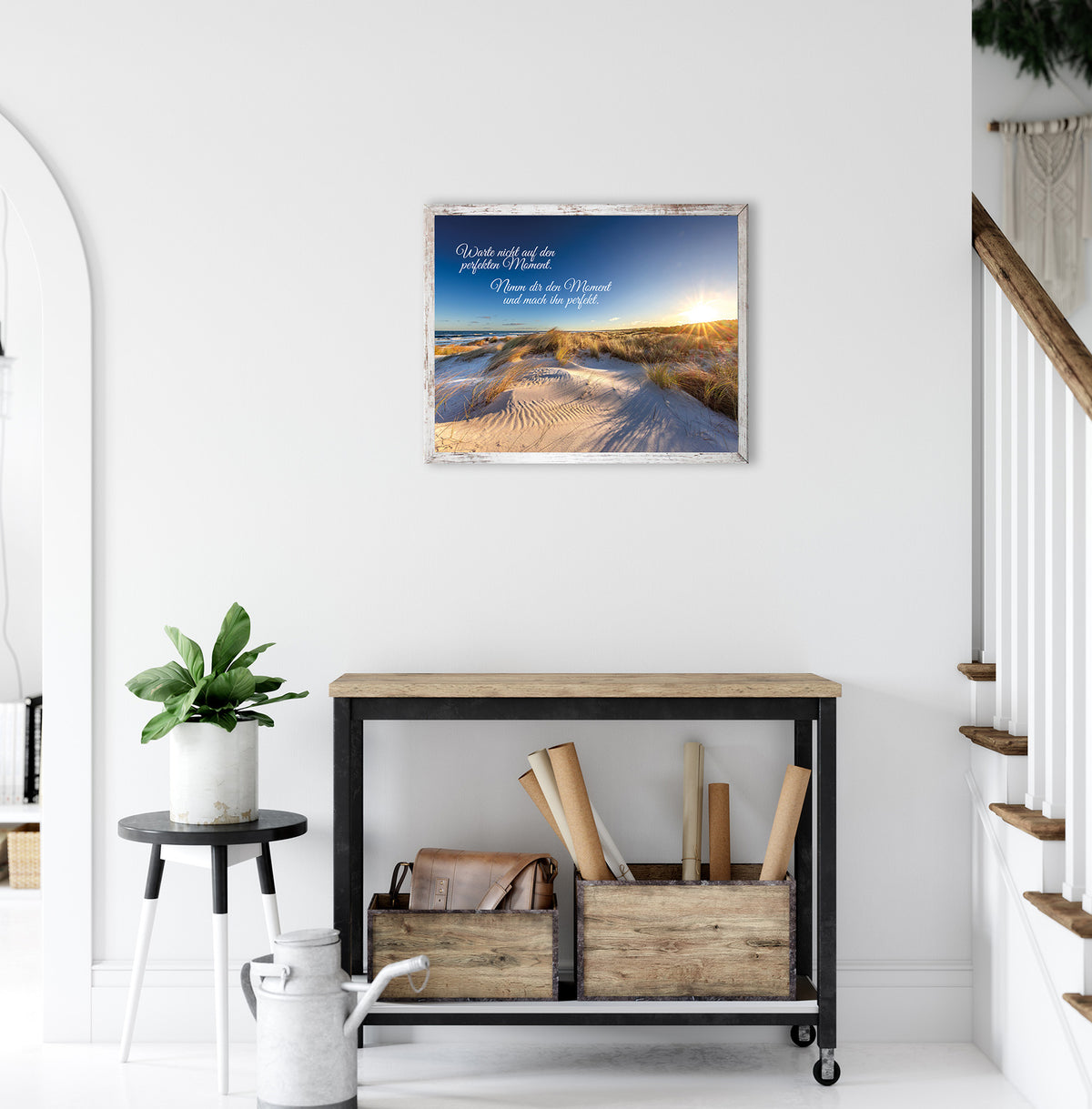 Wandbild gerahmt STRAND MIT SPRUCH 40x50 cm – Wandbild Deko - Ambiente 3