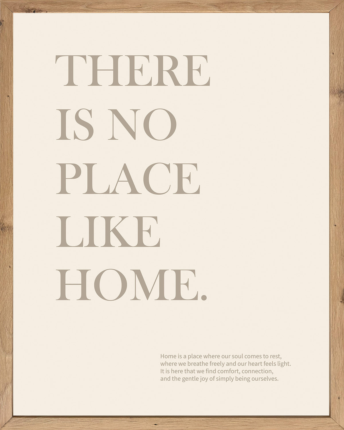 Wandbild gerahmt THERE IS NO PLACE LIKE HOME - SPRUCH 40x50 cm – Wandbild Deko