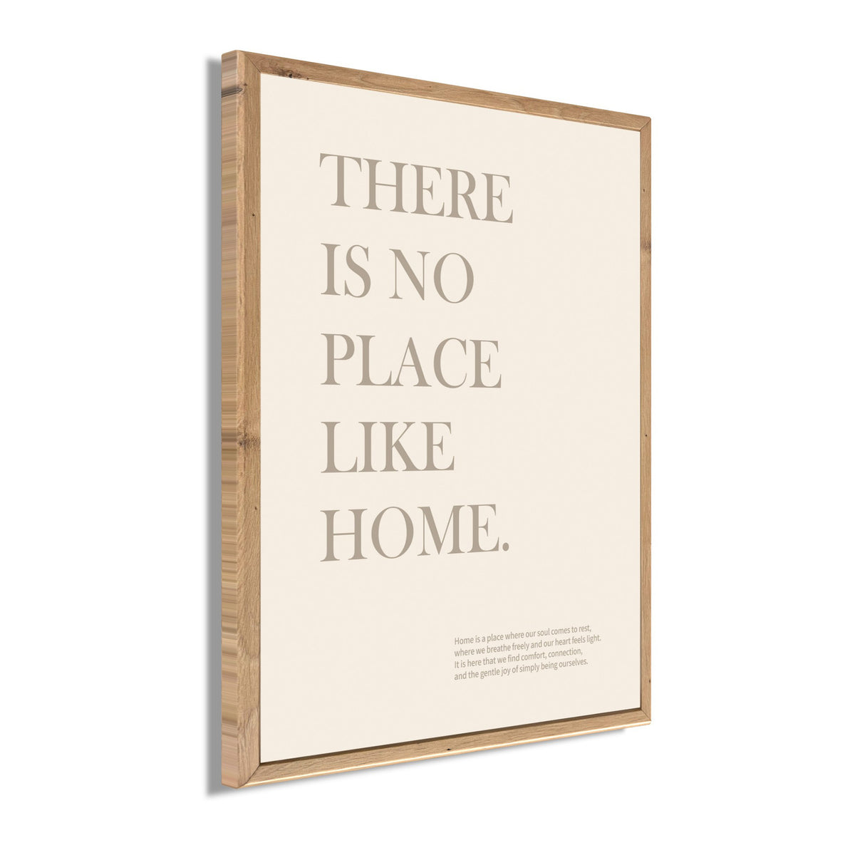 Wandbild gerahmt THERE IS NO PLACE LIKE HOME - SPRUCH 40x50 cm – Wandbild Deko - Seitenansicht
