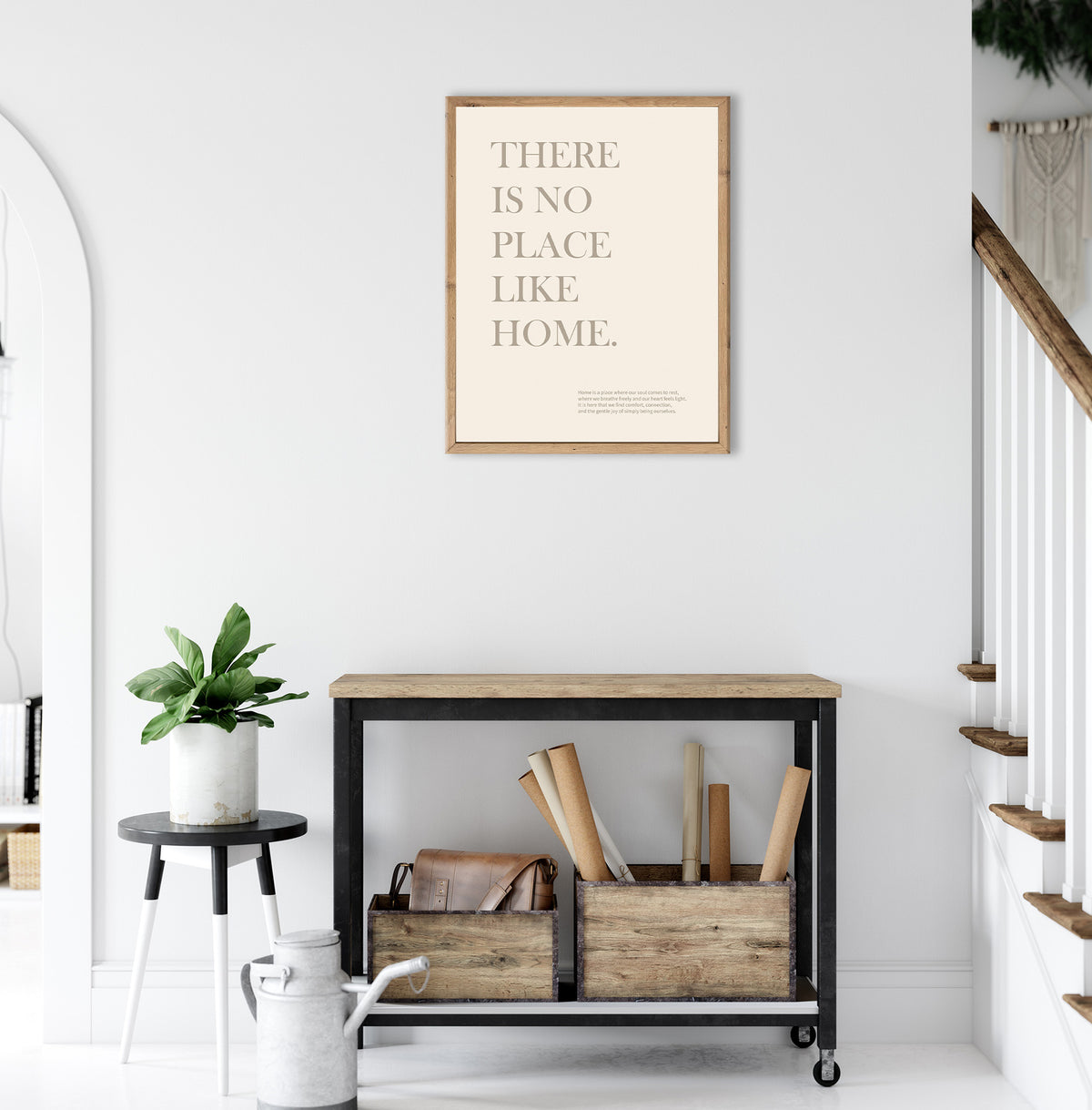Wandbild gerahmt THERE IS NO PLACE LIKE HOME - SPRUCH 40x50 cm – Wandbild Deko - Ambiente 2
